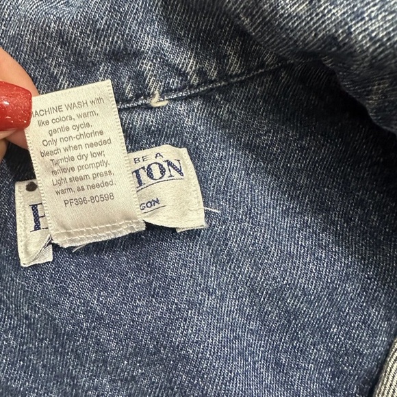 Pendleton womens Embellished Beaded Denim blue Jean Jacket Size M Medium Petite - Picture 7 of 8